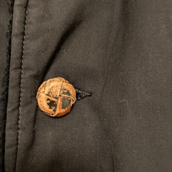 Vintage Le Chevron Black Coat with Fur Collar - Picture 4 of 4